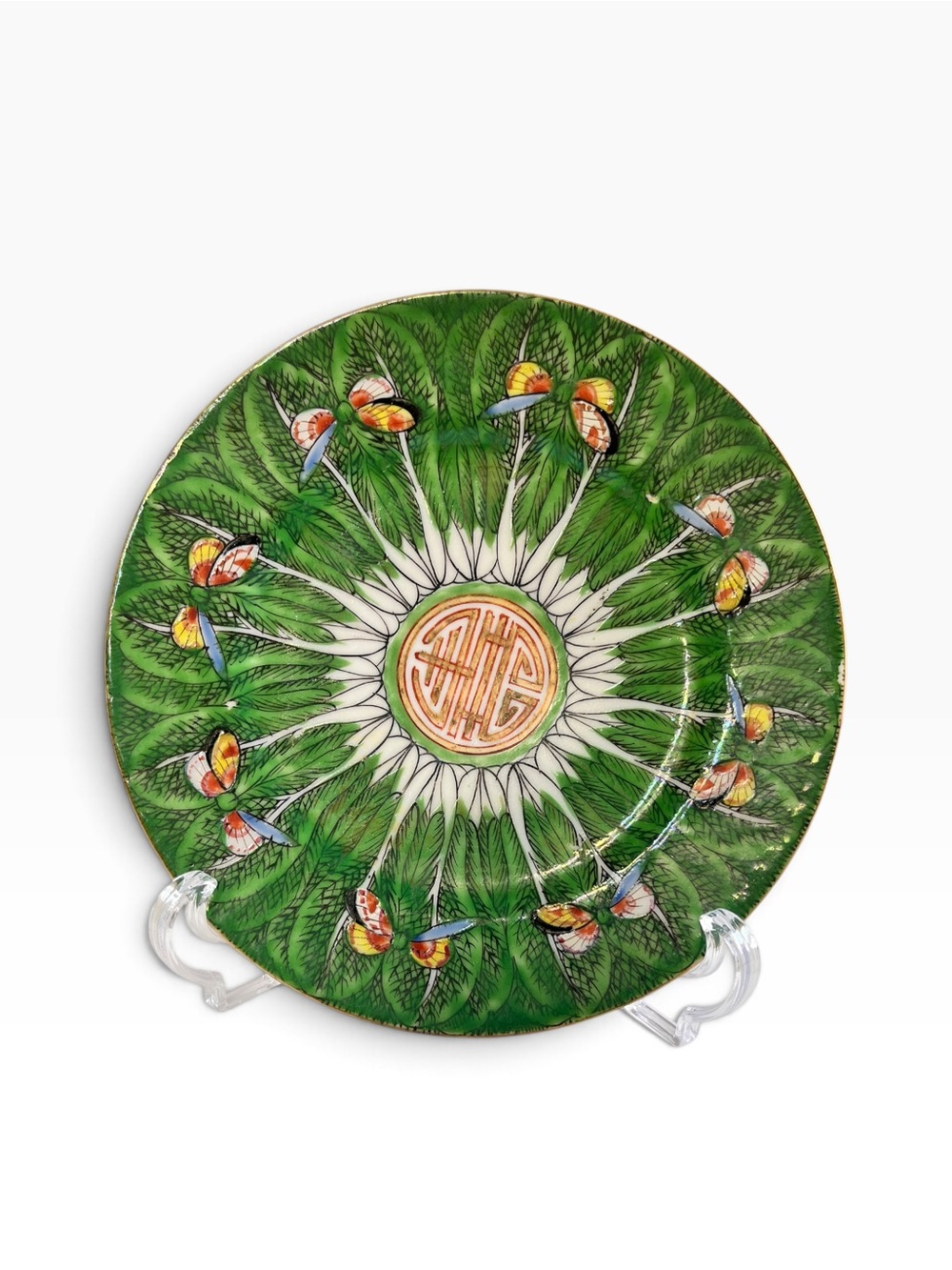 Antique Chinese Famille Verte Porcelain Plate
71/2" (c)